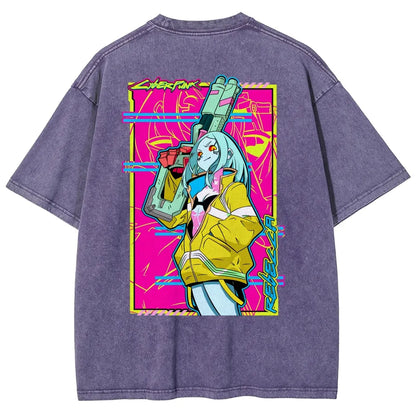 Cyberpunk Edgerunner Unisex Fit Washed T-Shirt 25 9  6595