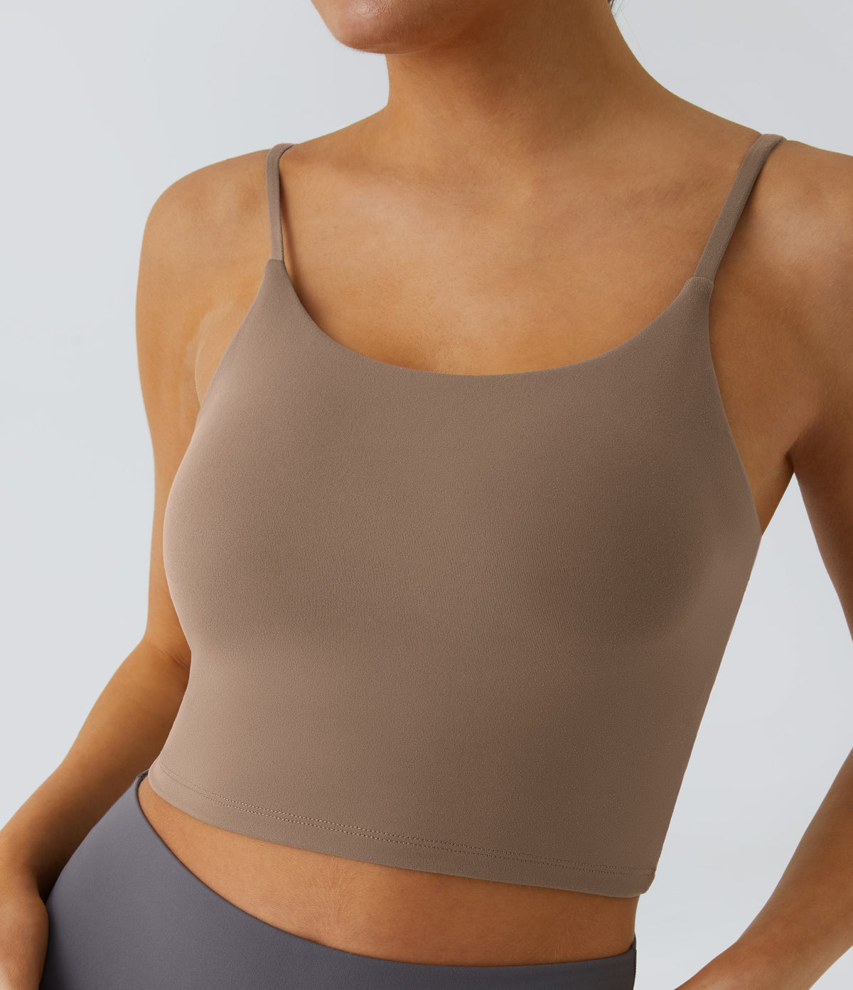 Basic Padded Workout Cropped Low Support Tank Top A-D Cups