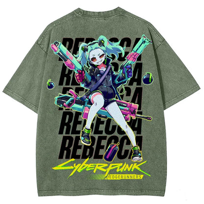 Cyberpunk Unisex Fit Washed T-Shirt 25 7  8558