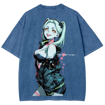 Cyberpunk Edgerunners Unisex Fit Washed T-Shirt 26 1  134