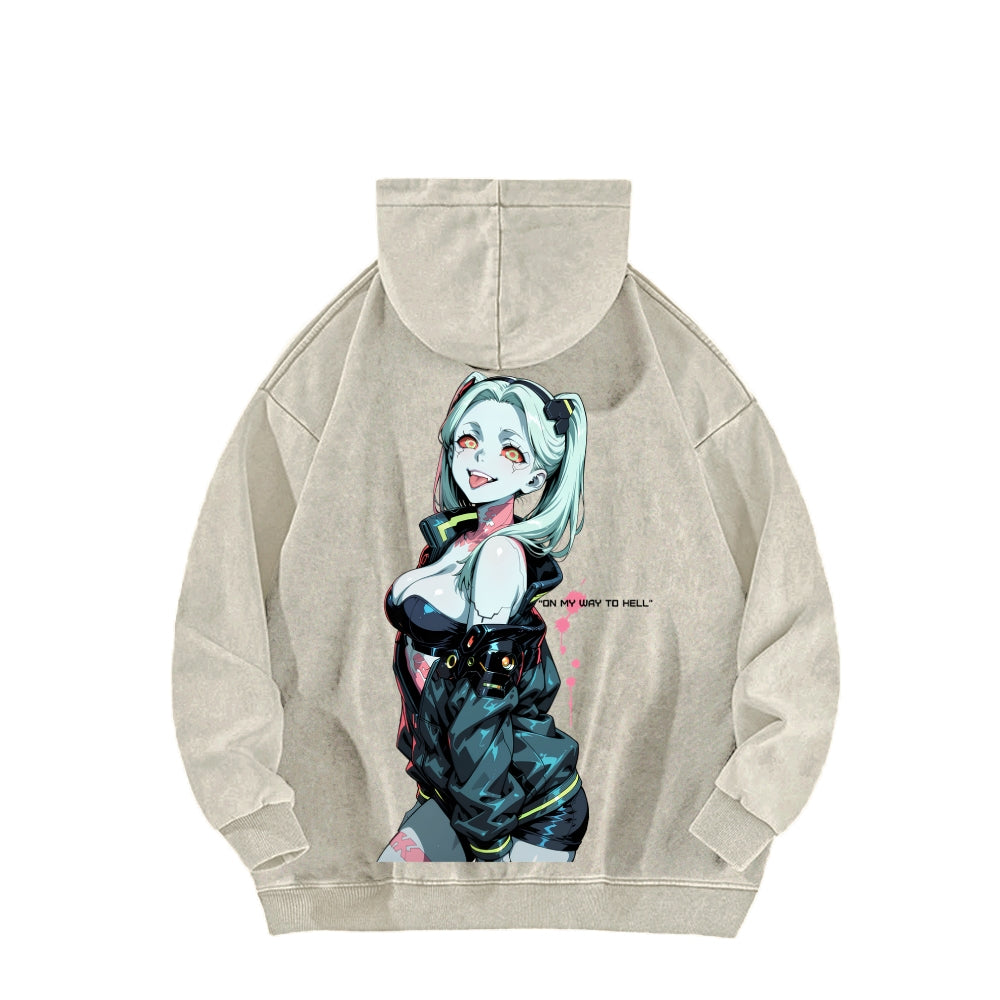 Cyberpunk Edgerunners Unisex Washed Hoodie 26 1  1341