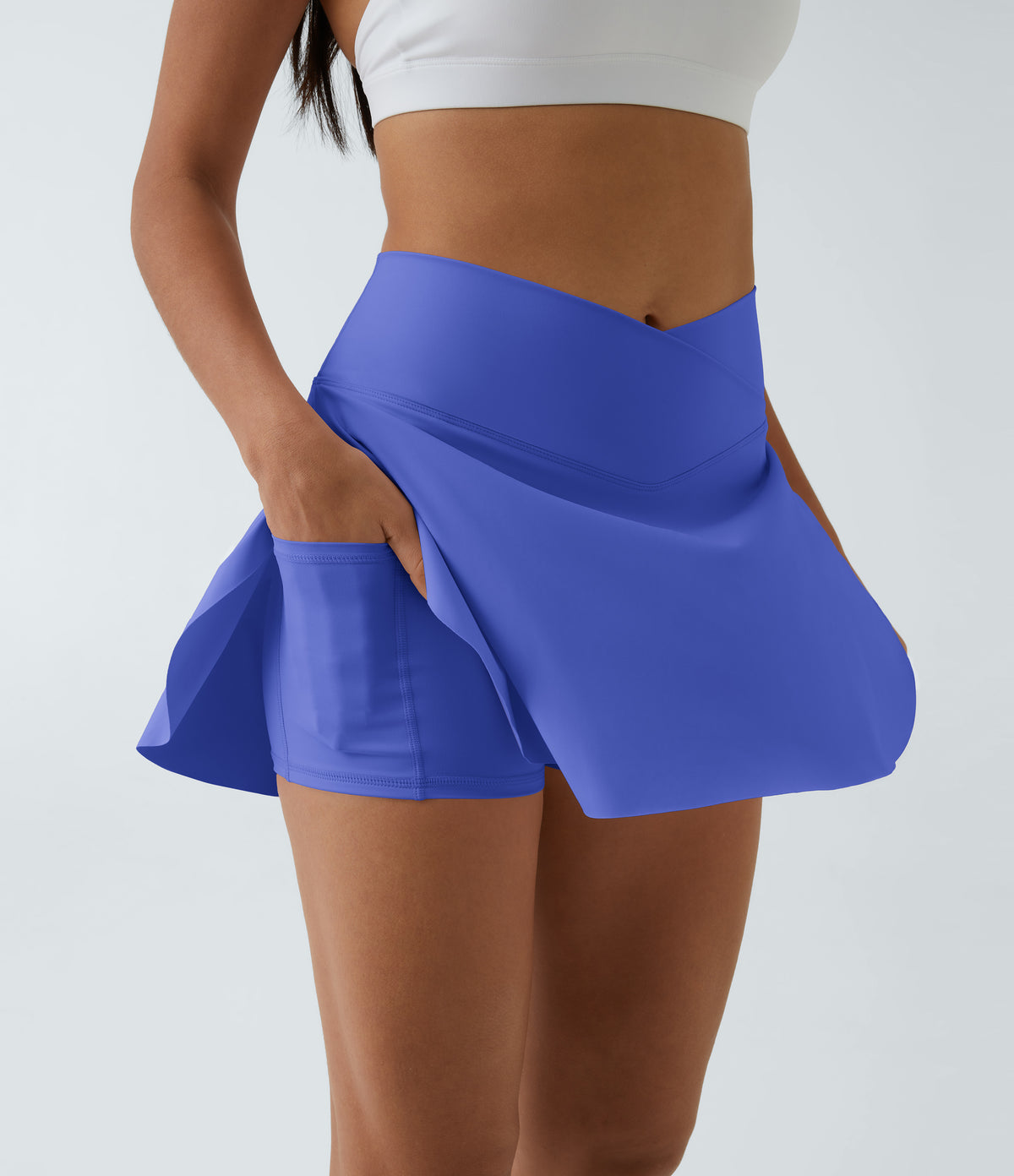 SoftlyZero™ Airy Crossover Pocket 2-in-1 InstantCool Tennis Skirt-Lucid-Longer Length