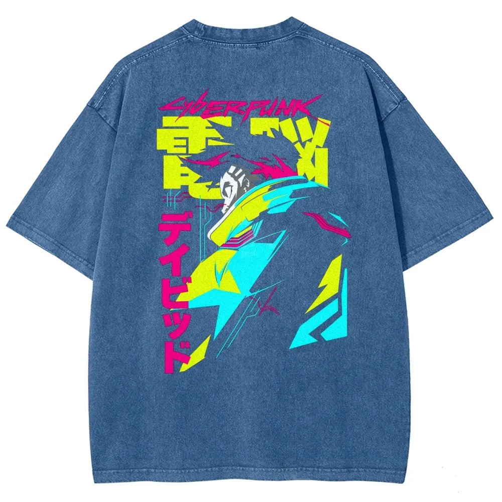 Cyberpunk Edgerunner Unisex Fit Washed T-Shirt 25 9  66 4