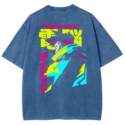 Cyberpunk Edgerunner Unisex Fit Washed T-Shirt 25 9  66 4