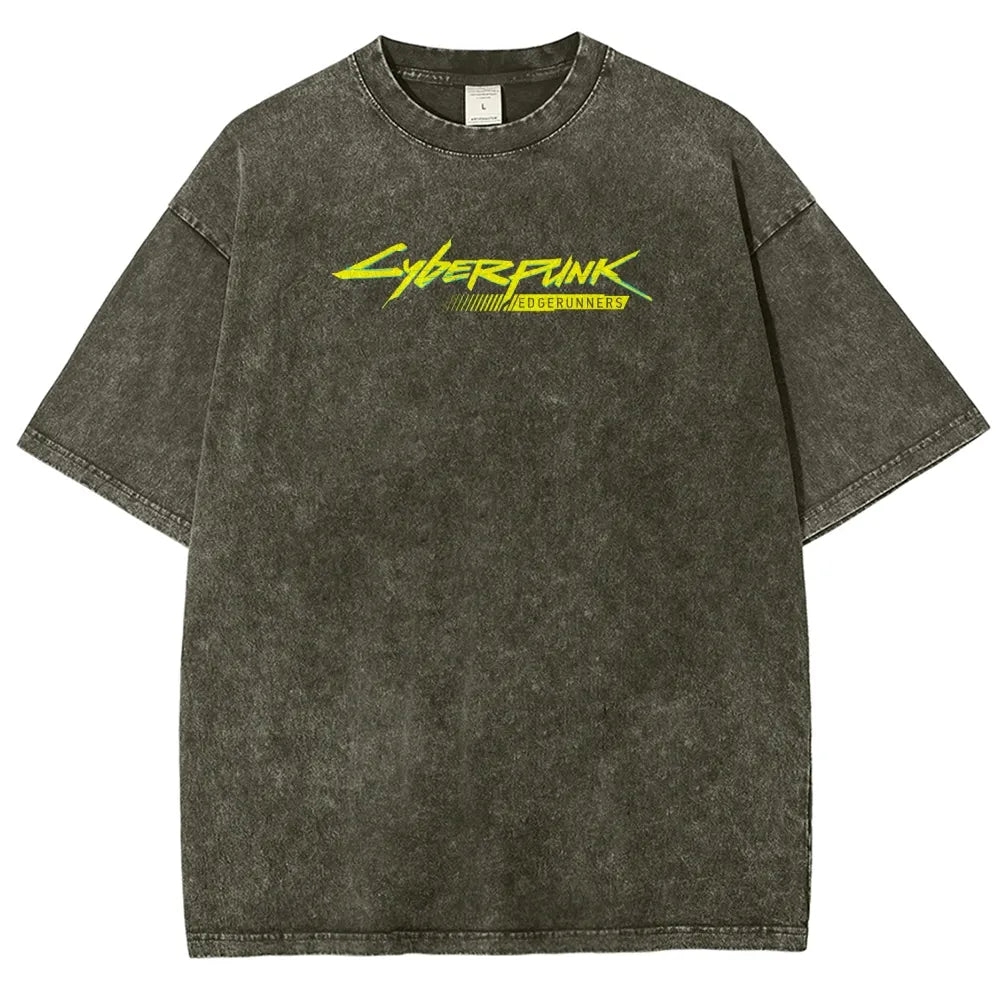 Cyberpunk Edgerunner Unisex Fit Washed T-Shirt 25 9  66 4