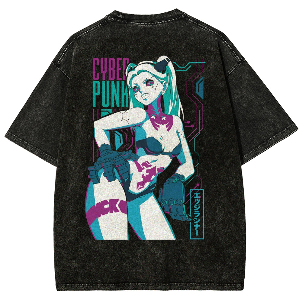 Cyberpunk Edgerunner Unisex Fit Washed T-Shirt 25 9  6622