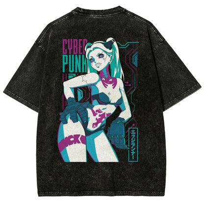 Cyberpunk Edgerunner Unisex Fit Washed T-Shirt 25 9  6622