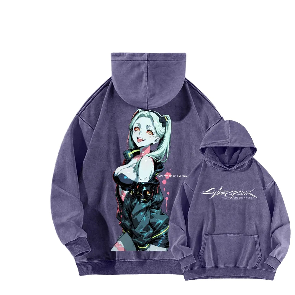 Cyberpunk Edgerunners Unisex Washed Hoodie 26 1  1341
