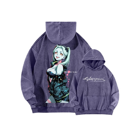 Cyberpunk Edgerunners Unisex Washed Hoodie 26 1  1341