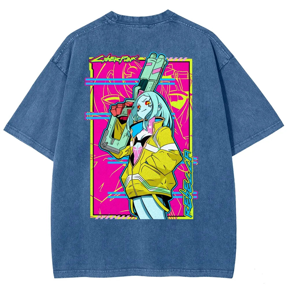 Cyberpunk Edgerunner Unisex Fit Washed T-Shirt 25 9  6595