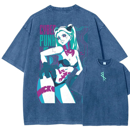 Cyberpunk Edgerunner Unisex Fit Washed T-Shirt 25 9  6622