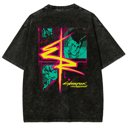 Cyberpunk Edgerunner Unisex Fit Washed T-Shirt 25 9  66 9