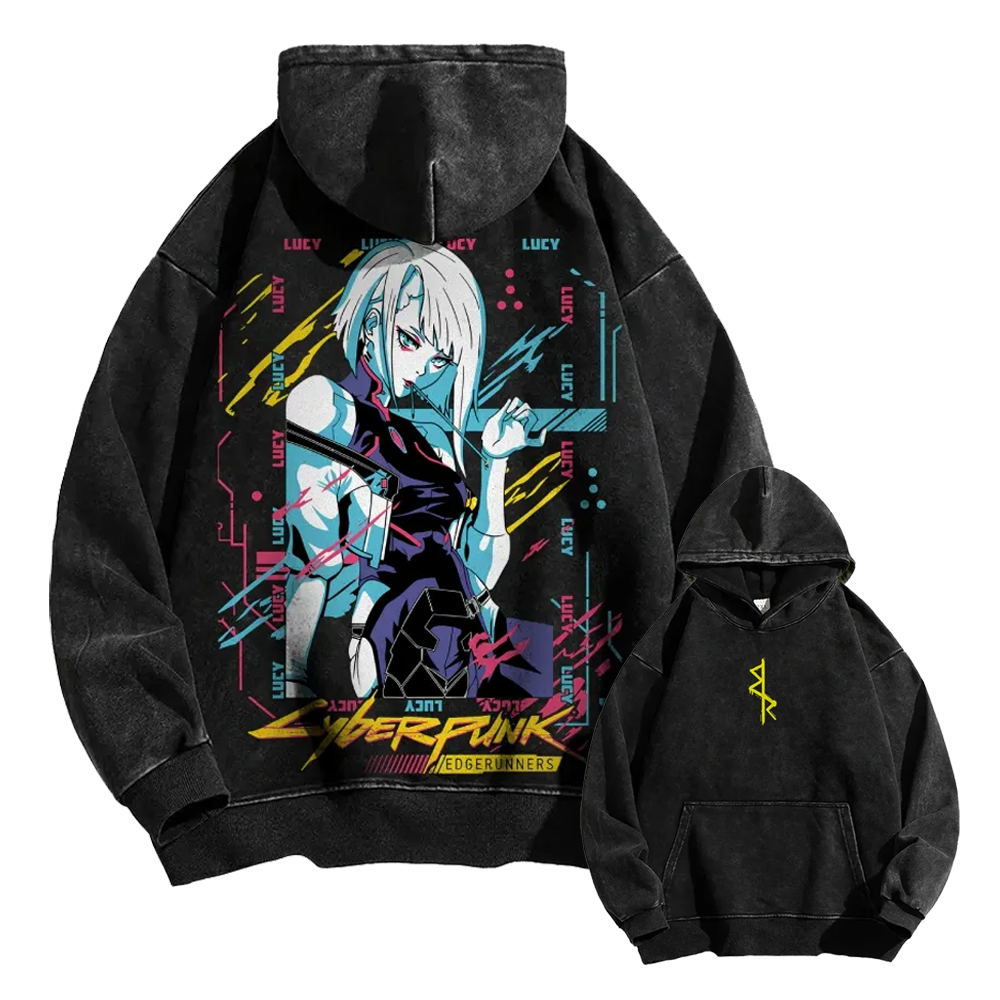 Cyberpunk: Edgerunners Casual Washed Hoodie 25 8 14756