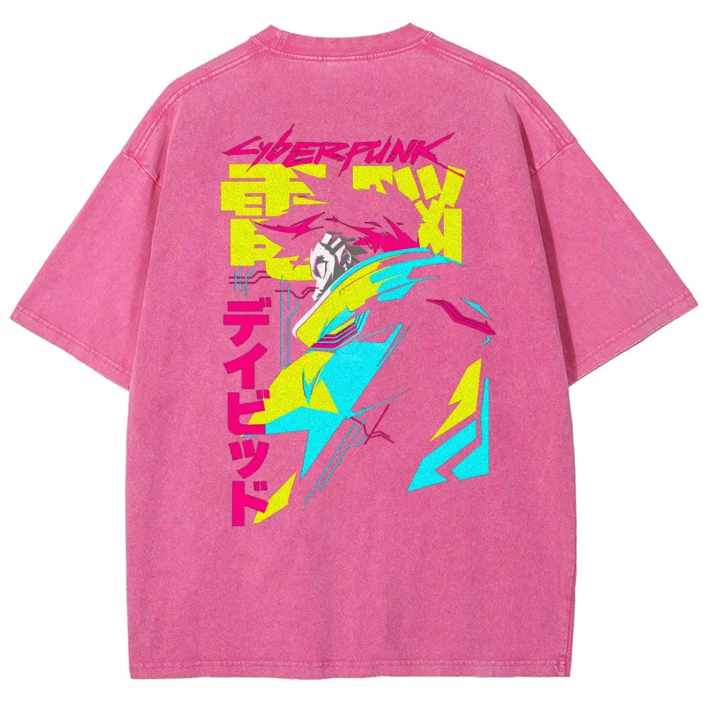 Cyberpunk Edgerunner Unisex Fit Washed T-Shirt 25 9  66 4