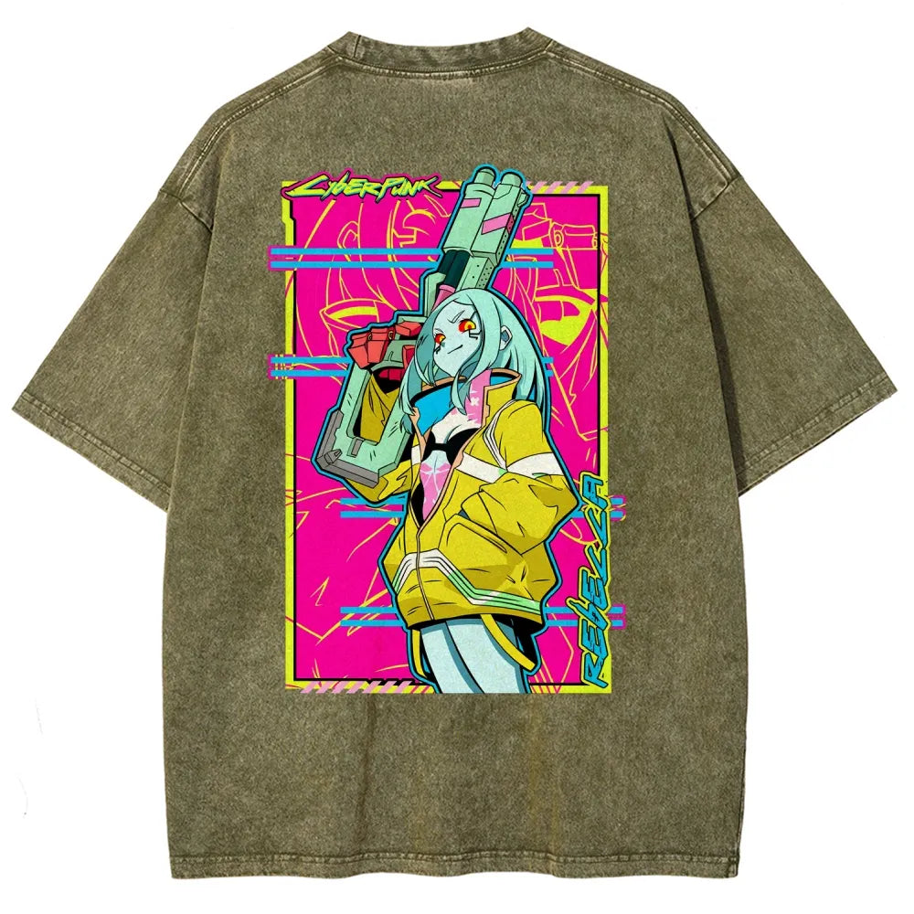 Cyberpunk Edgerunner Unisex Fit Washed T-Shirt 25 9  6595