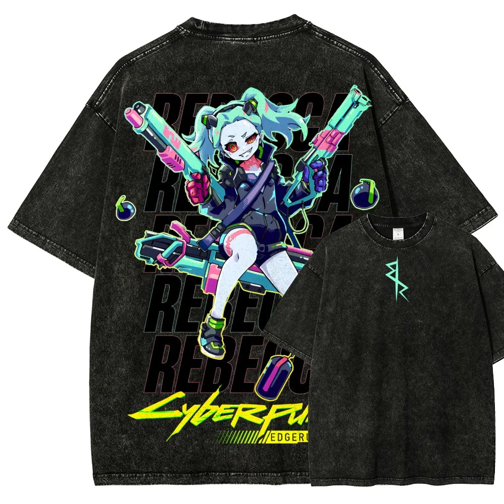 Cyberpunk Unisex Fit Washed T-Shirt 25 7  8558