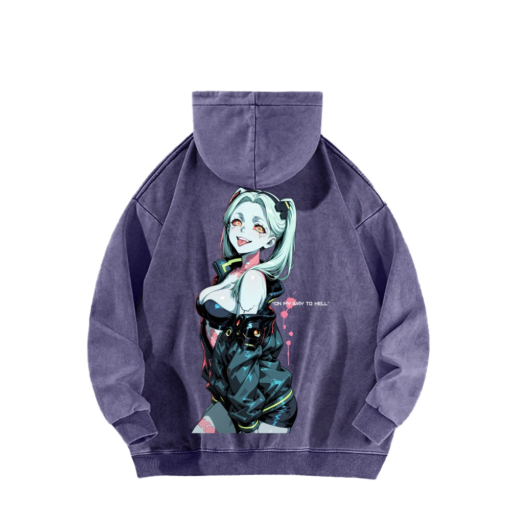 Cyberpunk Edgerunners Unisex Washed Hoodie 26 1  1341