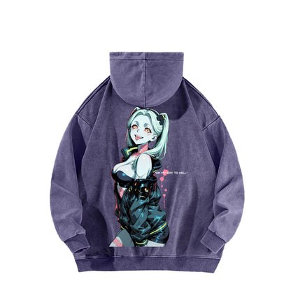 Cyberpunk Edgerunners Unisex Washed Hoodie 26 1  1341