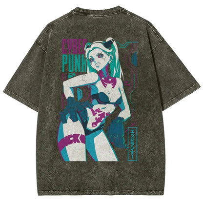 Cyberpunk Edgerunner Unisex Fit Washed T-Shirt 25 9  6622