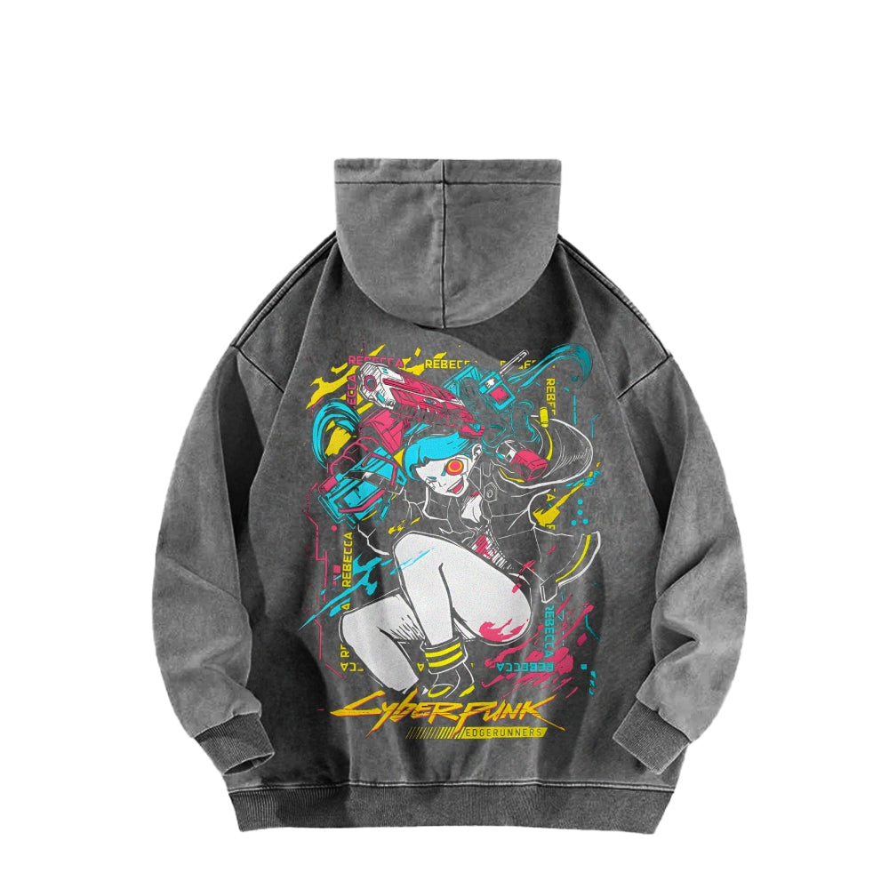 Cyberpunk: Edgerunners Casual Washed Hoodie 25 7 22448