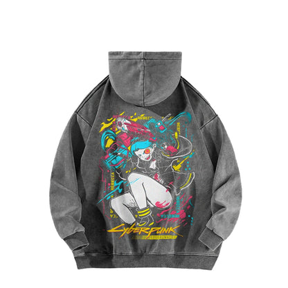 Cyberpunk: Edgerunners Casual Washed Hoodie 25 7 22448