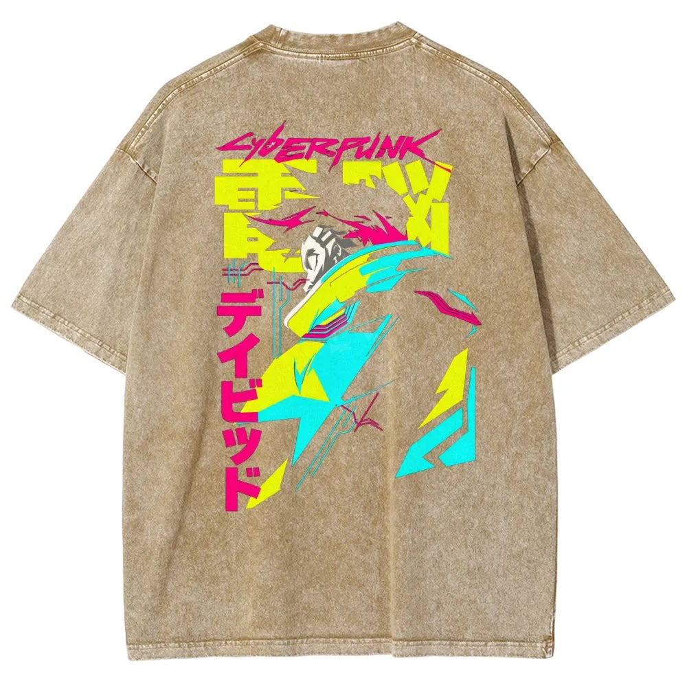 Cyberpunk Edgerunner Unisex Fit Washed T-Shirt 25 9  66 4