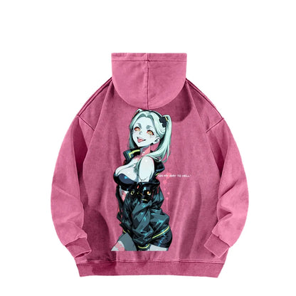 Cyberpunk Edgerunners Unisex Washed Hoodie 26 1  1341