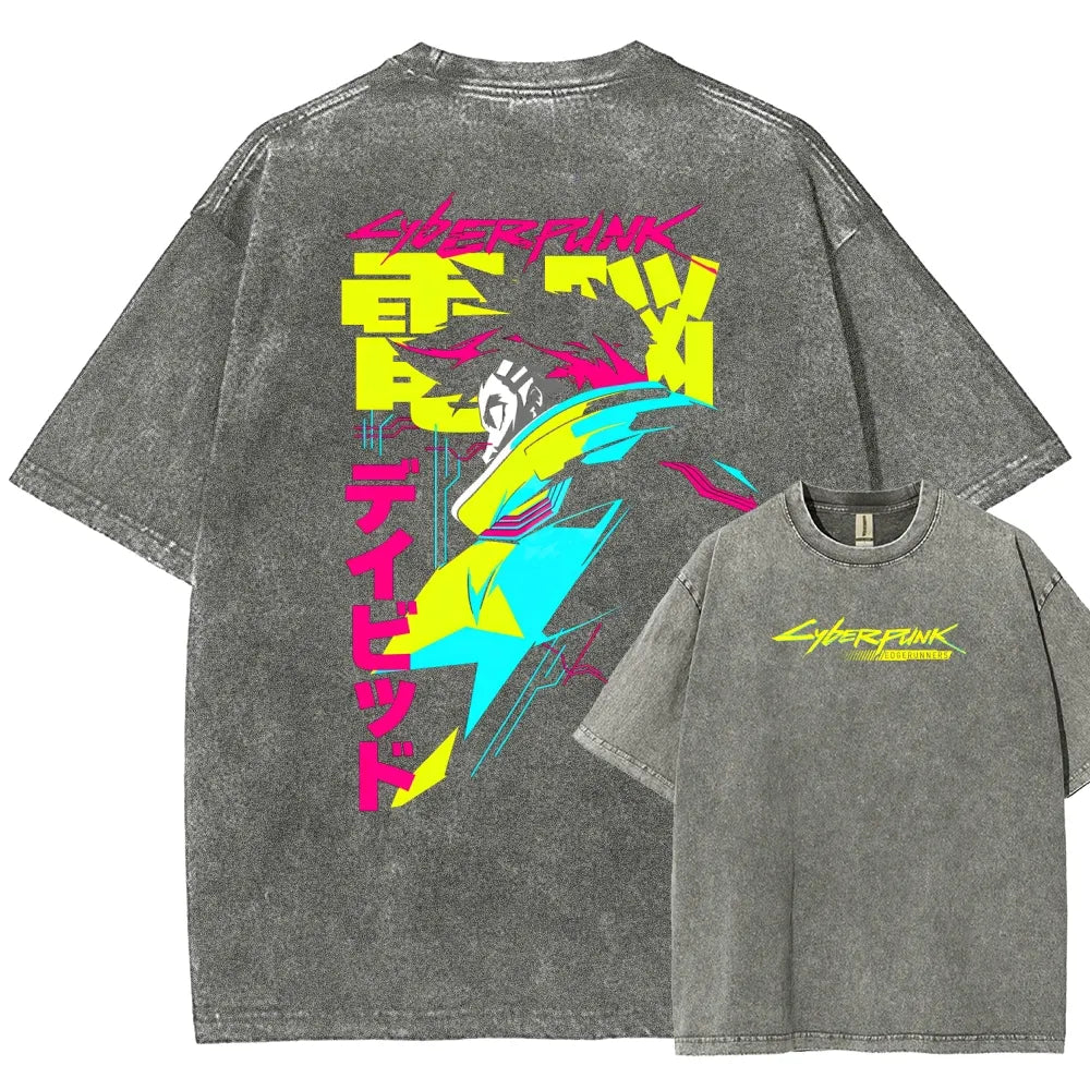 Cyberpunk Edgerunner Unisex Fit Washed T-Shirt 25 9  66 4