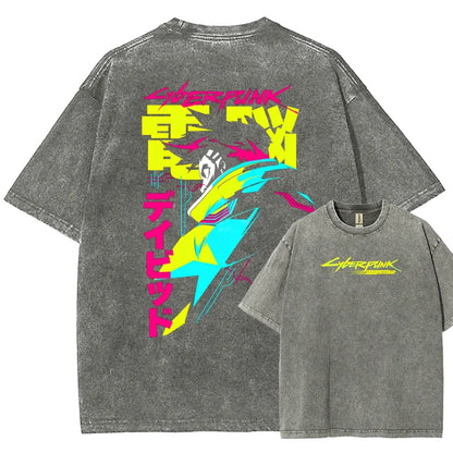 Cyberpunk Edgerunner Unisex Fit Washed T-Shirt 25 9  66 4
