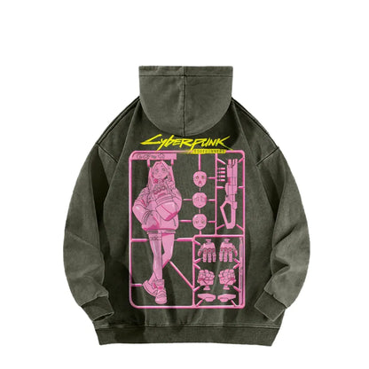 Cyberpunk: Edgerunners Casual Washed Hoodie 25 8 11275