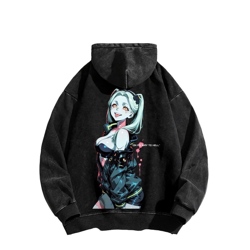 Cyberpunk Edgerunners Unisex Washed Hoodie 26 1  1341