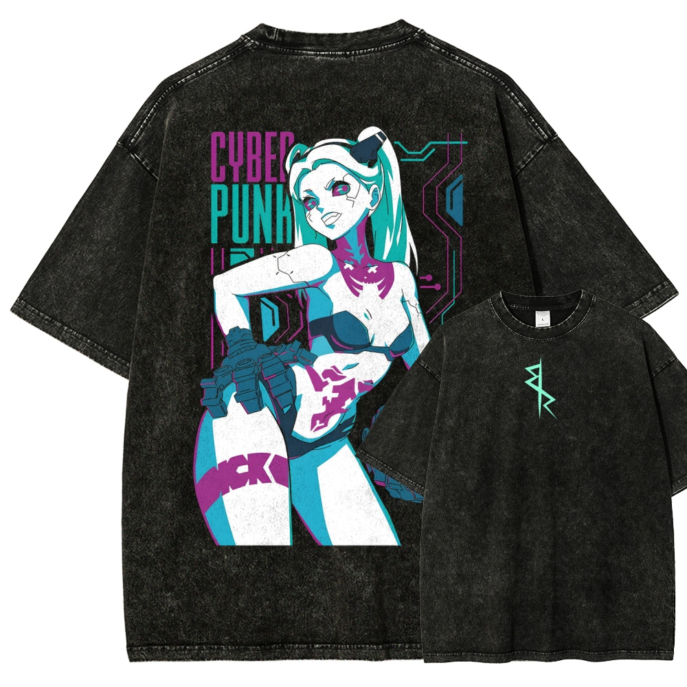 Cyberpunk Edgerunner Unisex Fit Washed T-Shirt 25 9  6622
