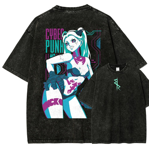 Cyberpunk Edgerunner Unisex Fit Washed T-Shirt 25 9  6622