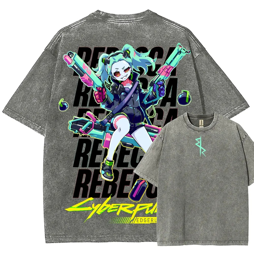 Cyberpunk Unisex Fit Washed T-Shirt 25 7  8558