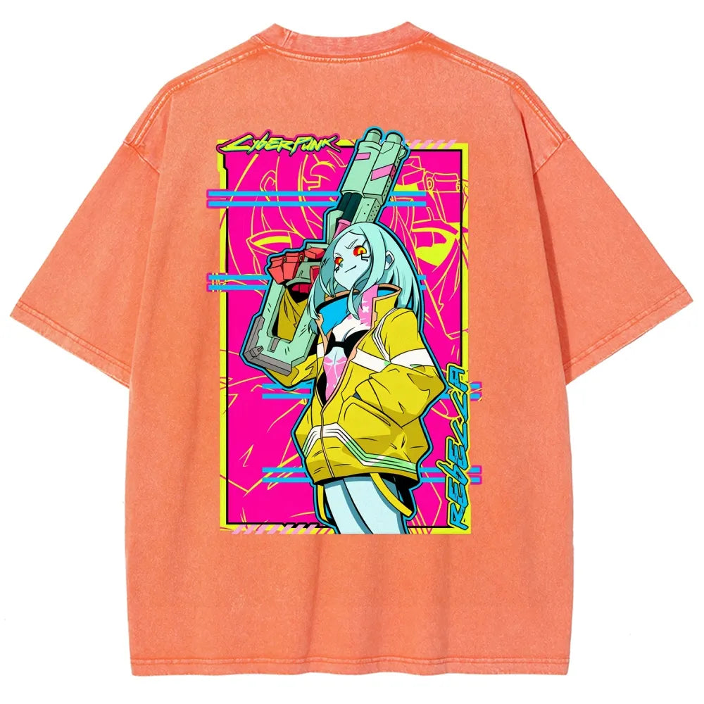 Cyberpunk Edgerunner Unisex Fit Washed T-Shirt 25 9  6595