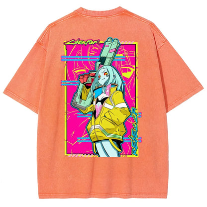 Cyberpunk Edgerunner Unisex Fit Washed T-Shirt 25 9  6595