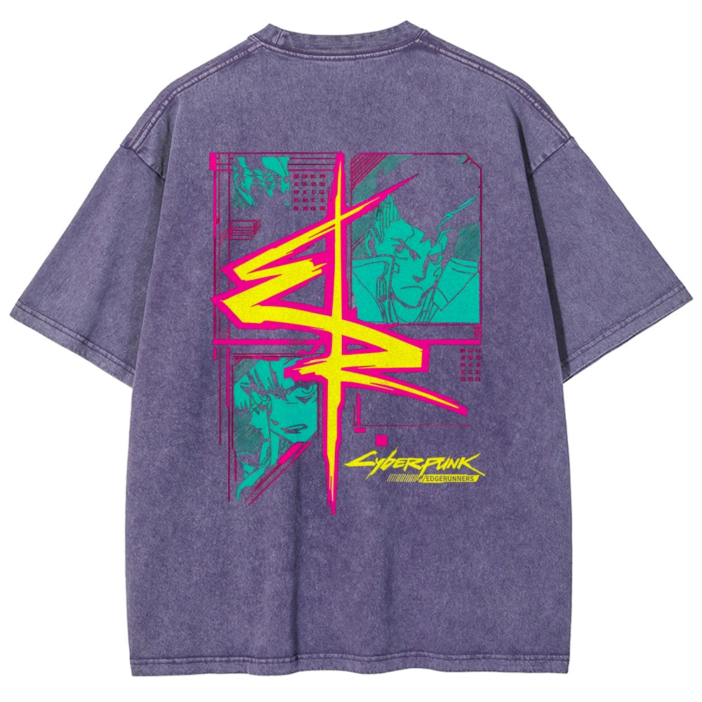 Cyberpunk Edgerunner Unisex Fit Washed T-Shirt 25 9  66 9