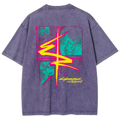 Cyberpunk Edgerunner Unisex Fit Washed T-Shirt 25 9  66 9