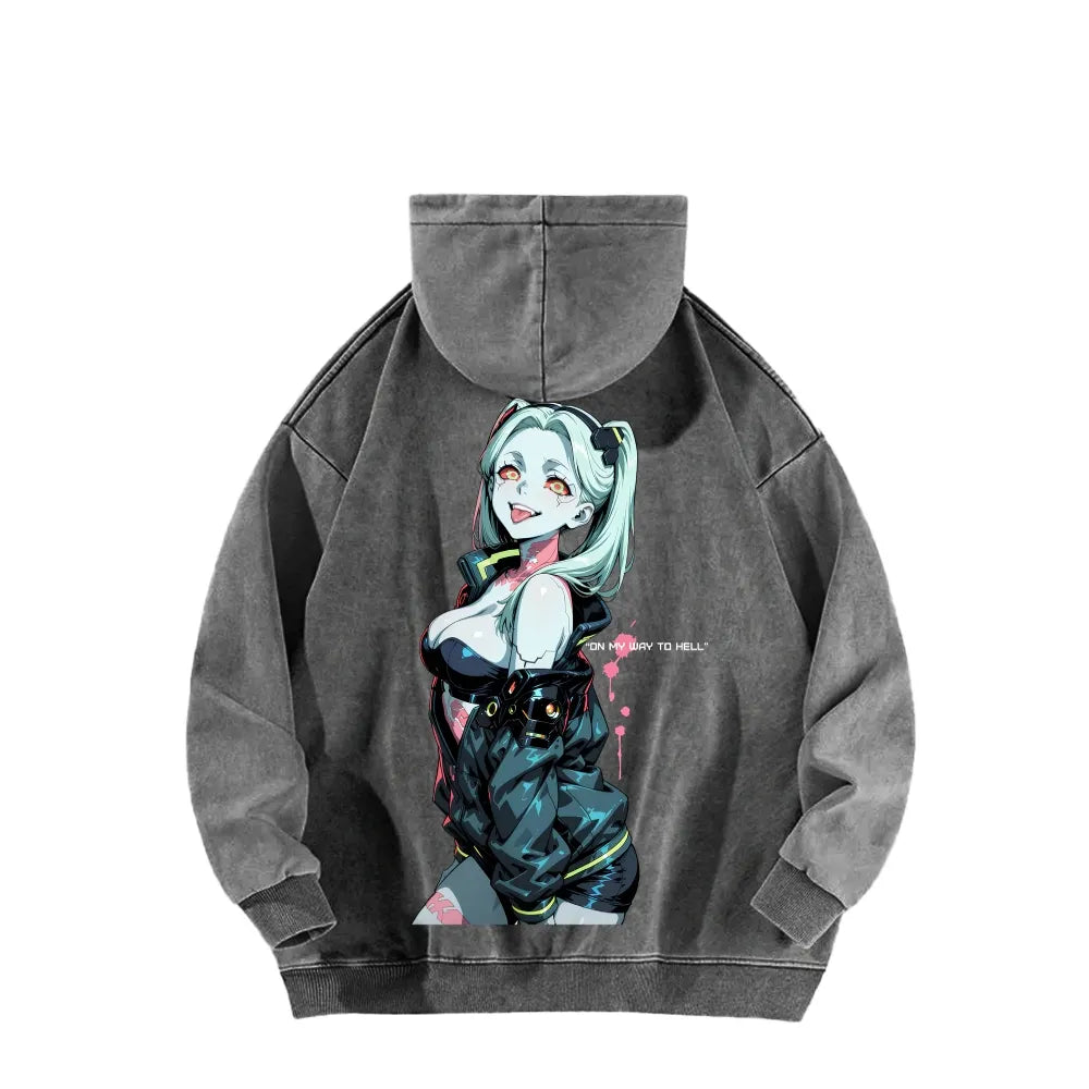Cyberpunk Edgerunners Unisex Washed Hoodie 26 1  1341