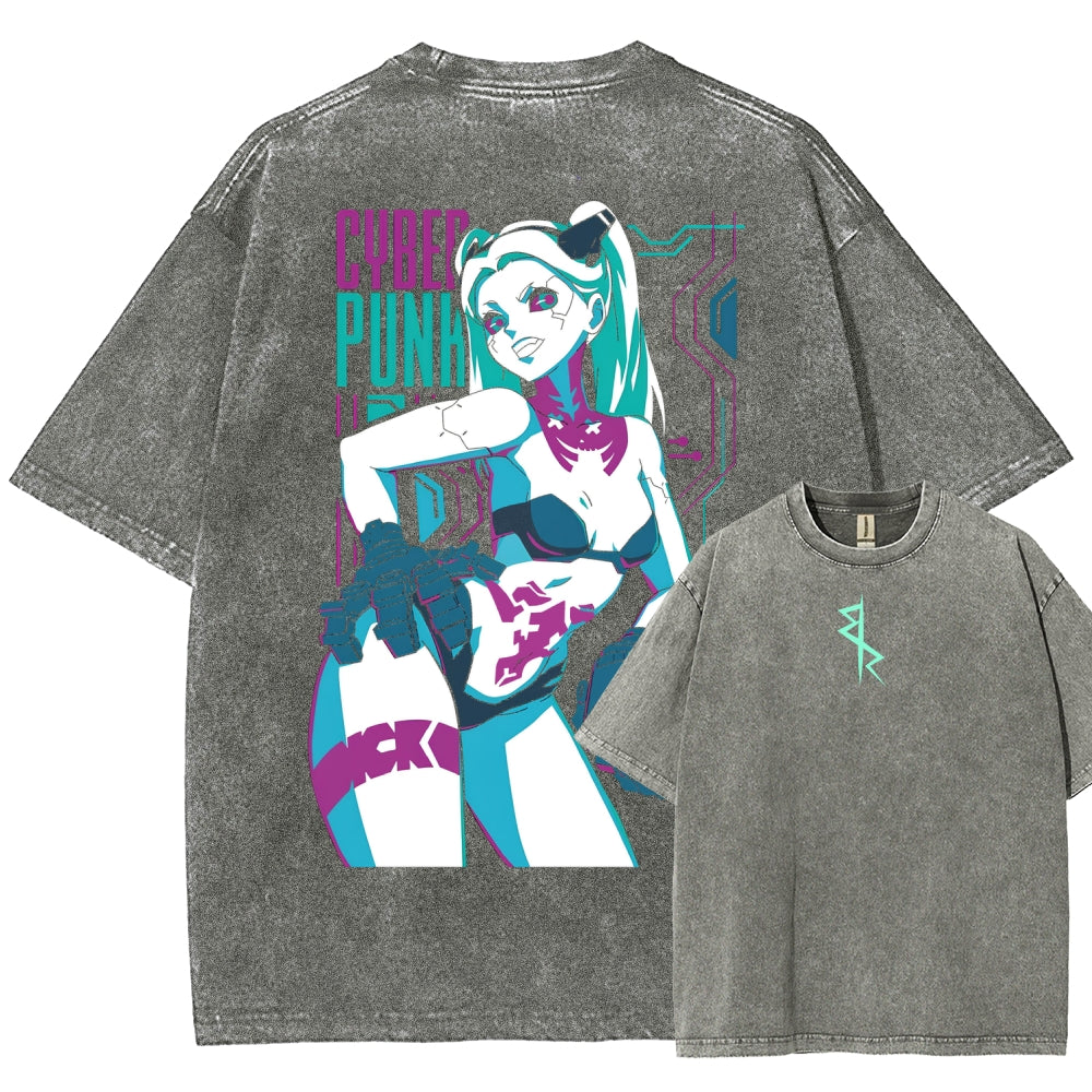 Cyberpunk Edgerunner Unisex Fit Washed T-Shirt 25 9  6622
