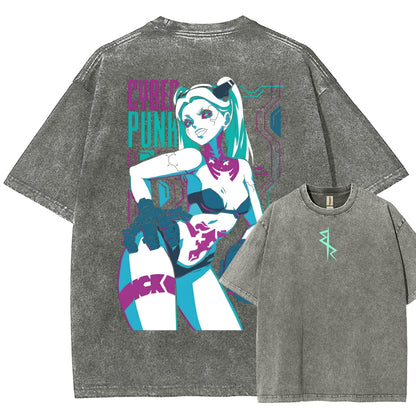 Cyberpunk Edgerunner Unisex Fit Washed T-Shirt 25 9  6622