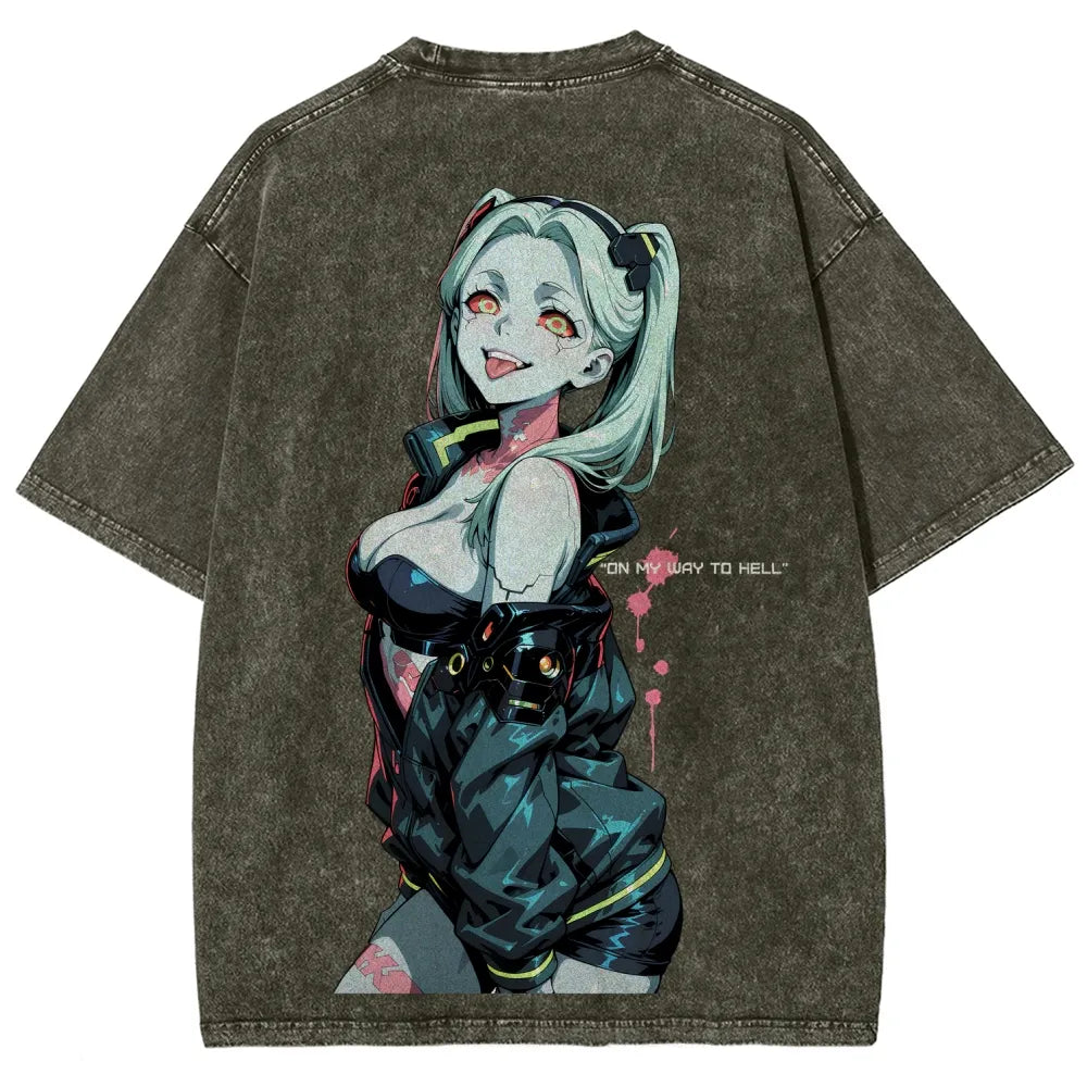 Cyberpunk Edgerunners Unisex Fit Washed T-Shirt 26 1  134