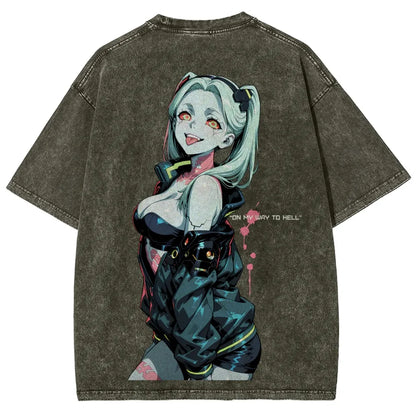 Cyberpunk Edgerunners Unisex Fit Washed T-Shirt 26 1  134