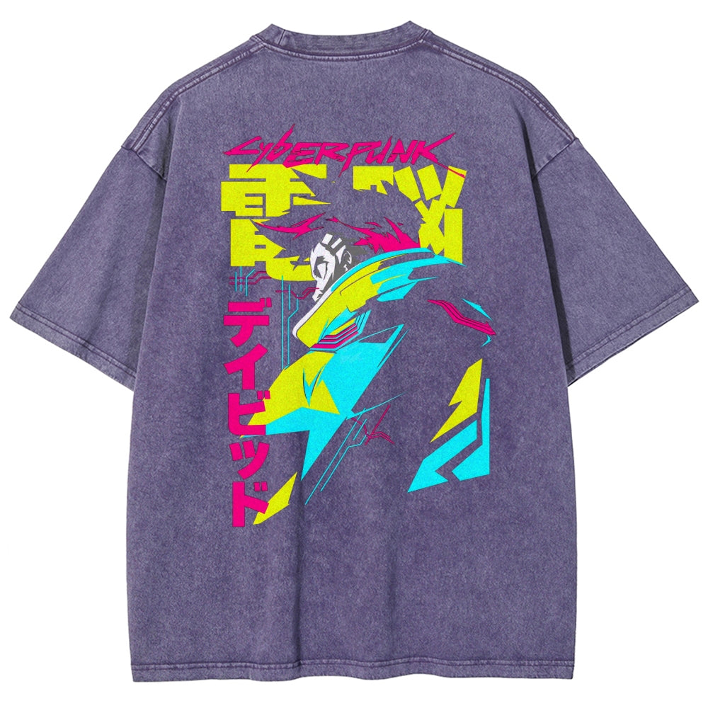 Cyberpunk Edgerunner Unisex Fit Washed T-Shirt 25 9  66 4