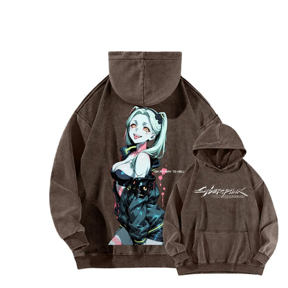 Cyberpunk Edgerunners Unisex Washed Hoodie 26 1  1341
