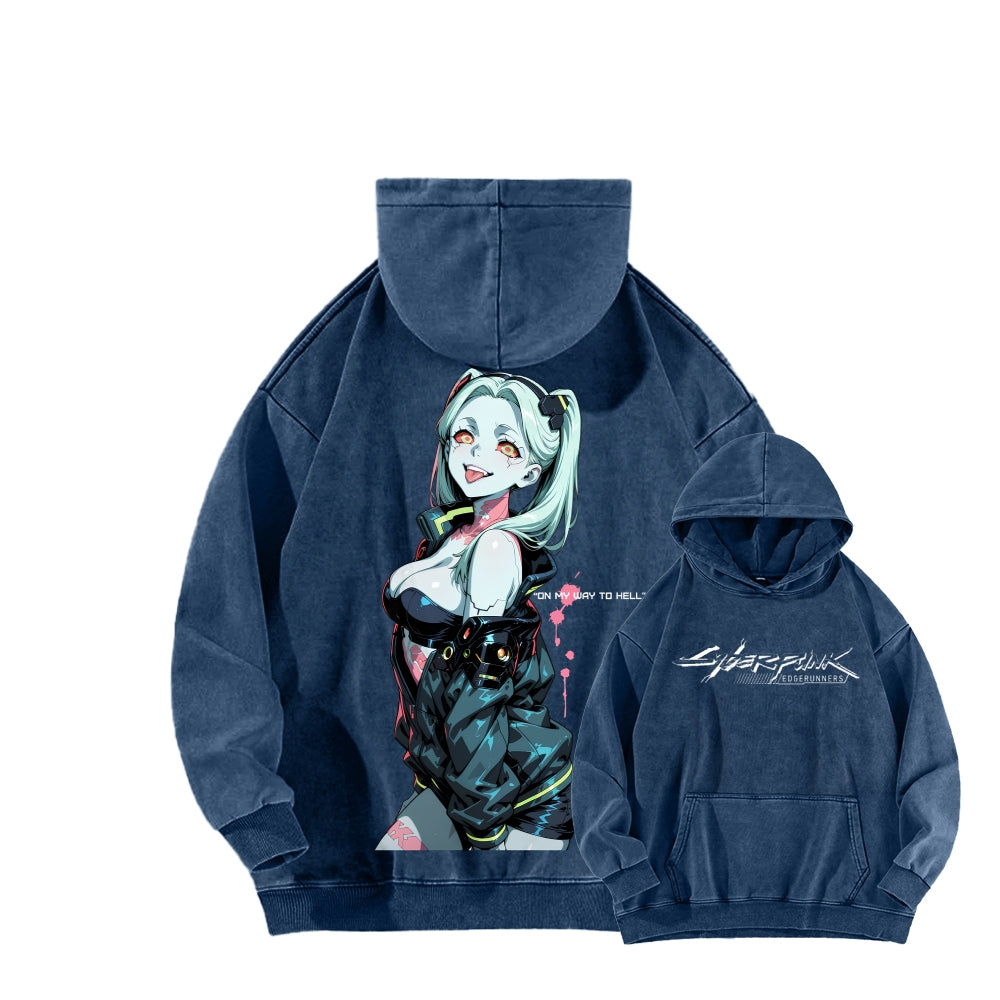 Cyberpunk Edgerunners Unisex Washed Hoodie 26 1  1341