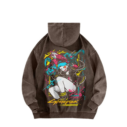 Cyberpunk: Edgerunners Casual Washed Hoodie 25 7 22448