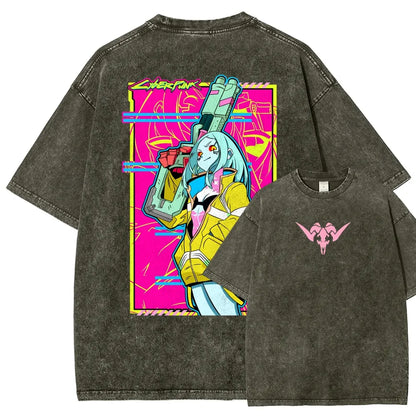 Cyberpunk Edgerunner Unisex Fit Washed T-Shirt 25 9  6595
