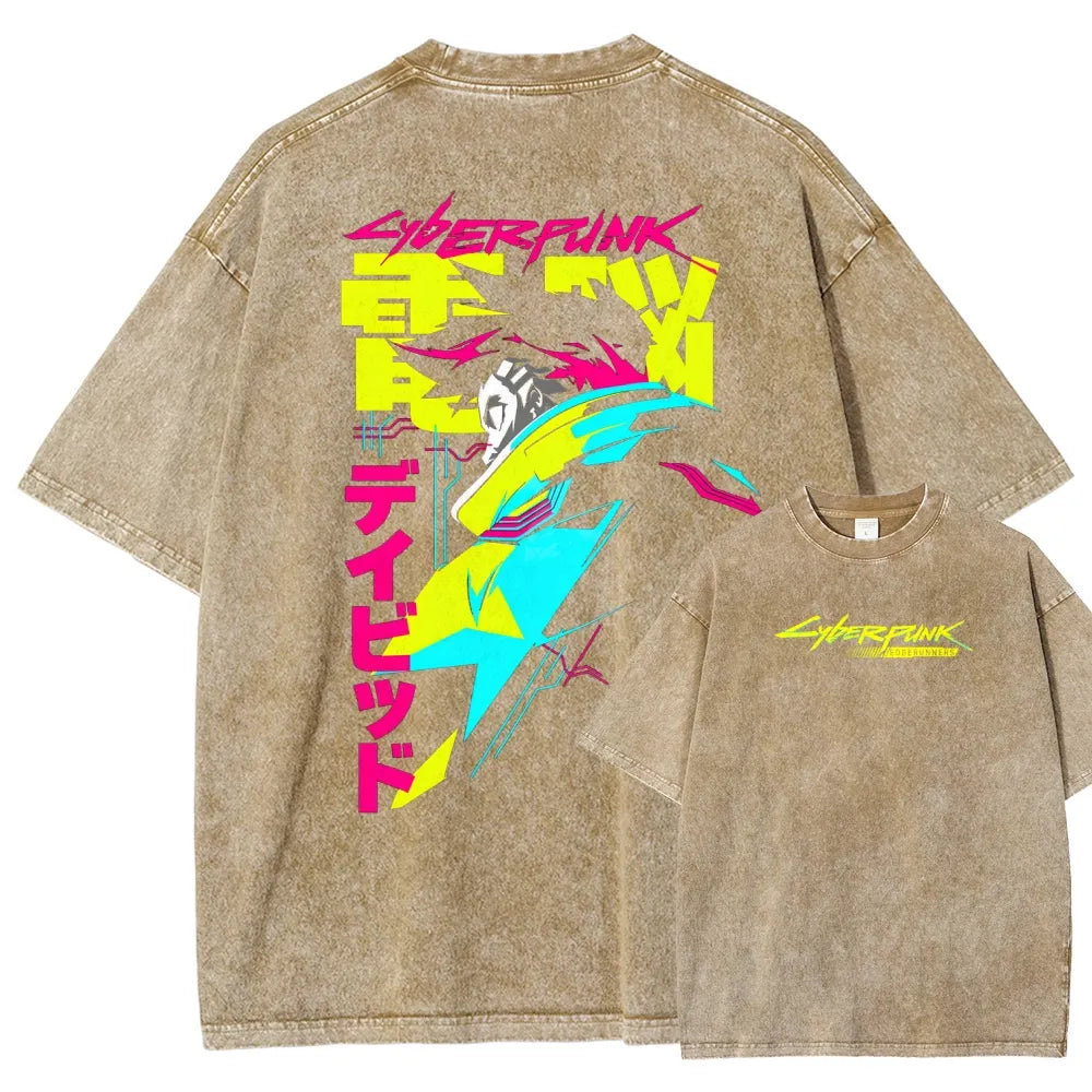 Cyberpunk Edgerunner Unisex Fit Washed T-Shirt 25 9  66 4