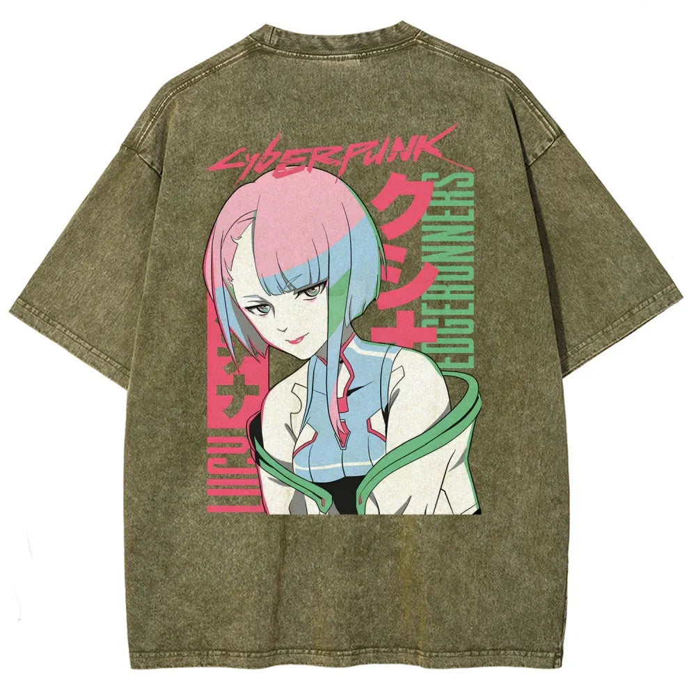 Cyberpunk Edgerunner Unisex Fit Washed T-Shirt 25 9  66